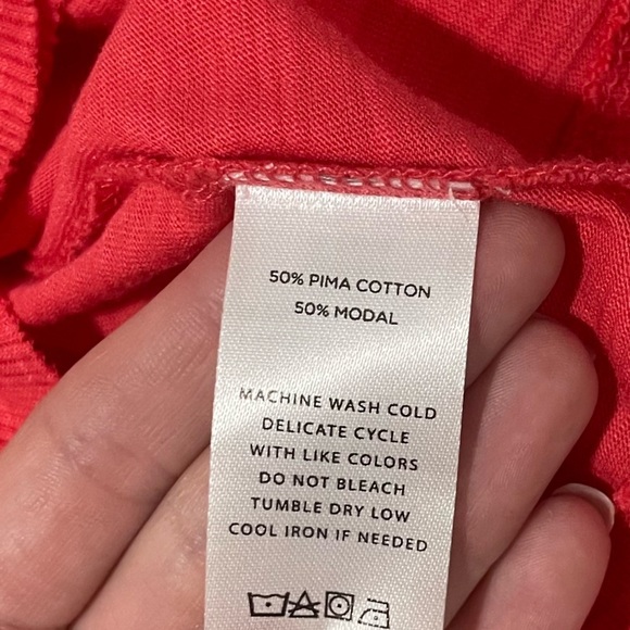 Lilla P Large Hot Pink Asymmetric Hem Tunic Top Relaxed Fit Boho Colorful Preppy - Picture 6 of 6